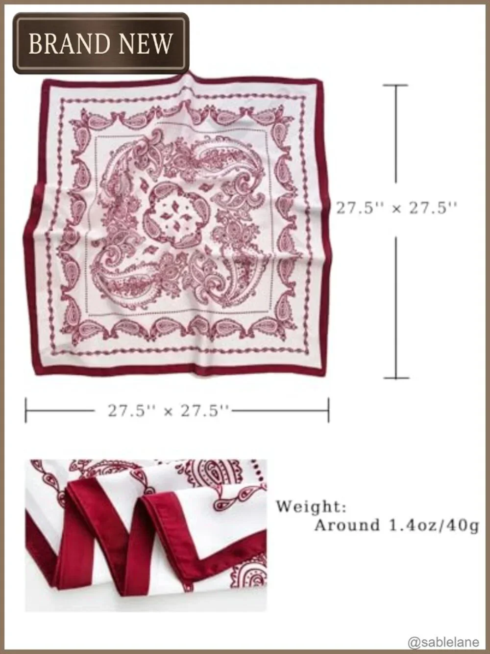 Satin Bandana Headscarf Women Silky Hair Scarf Lightweight Square Scarf